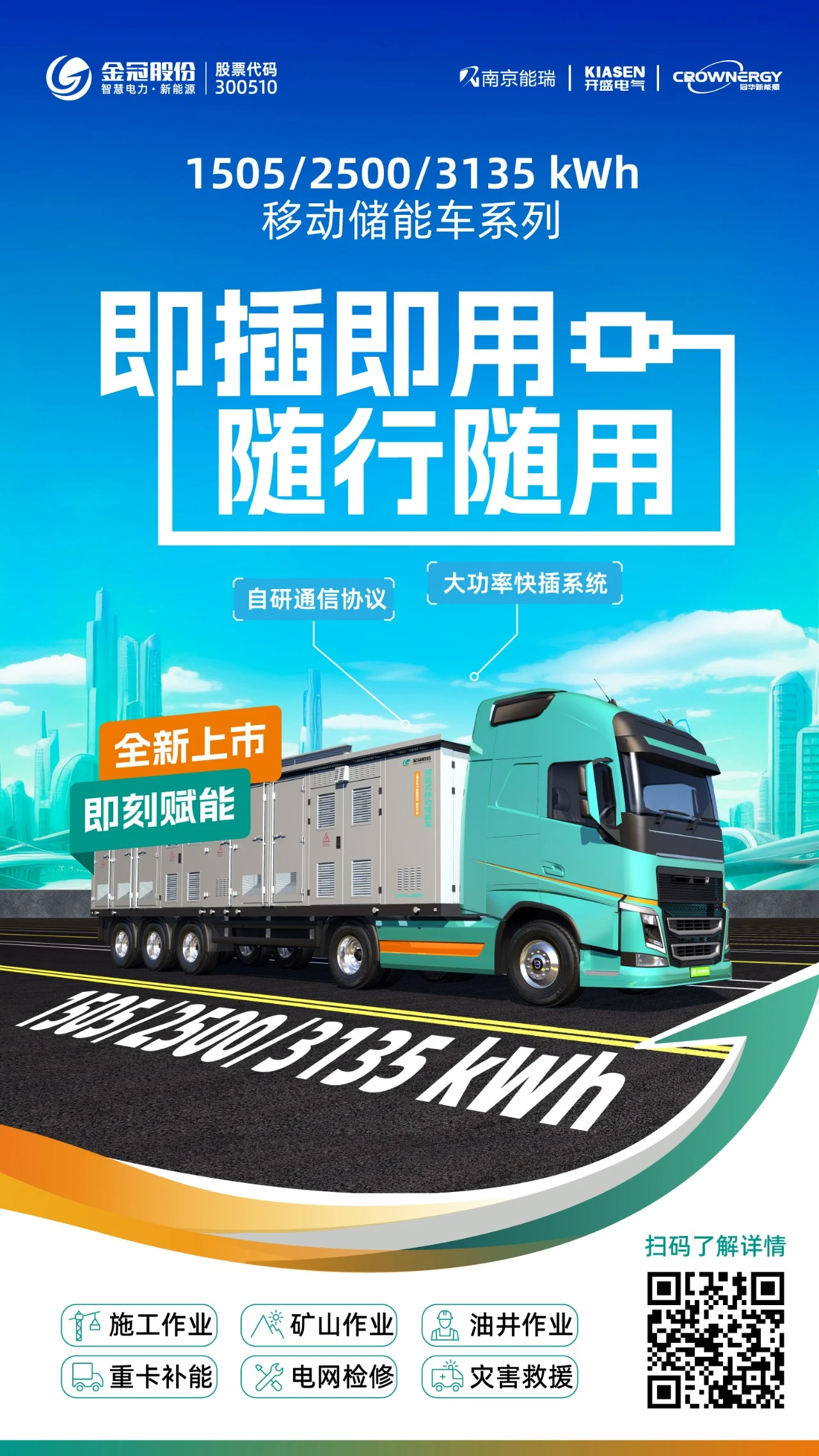 金冠股份移动储能车新品：智能高效再进化！