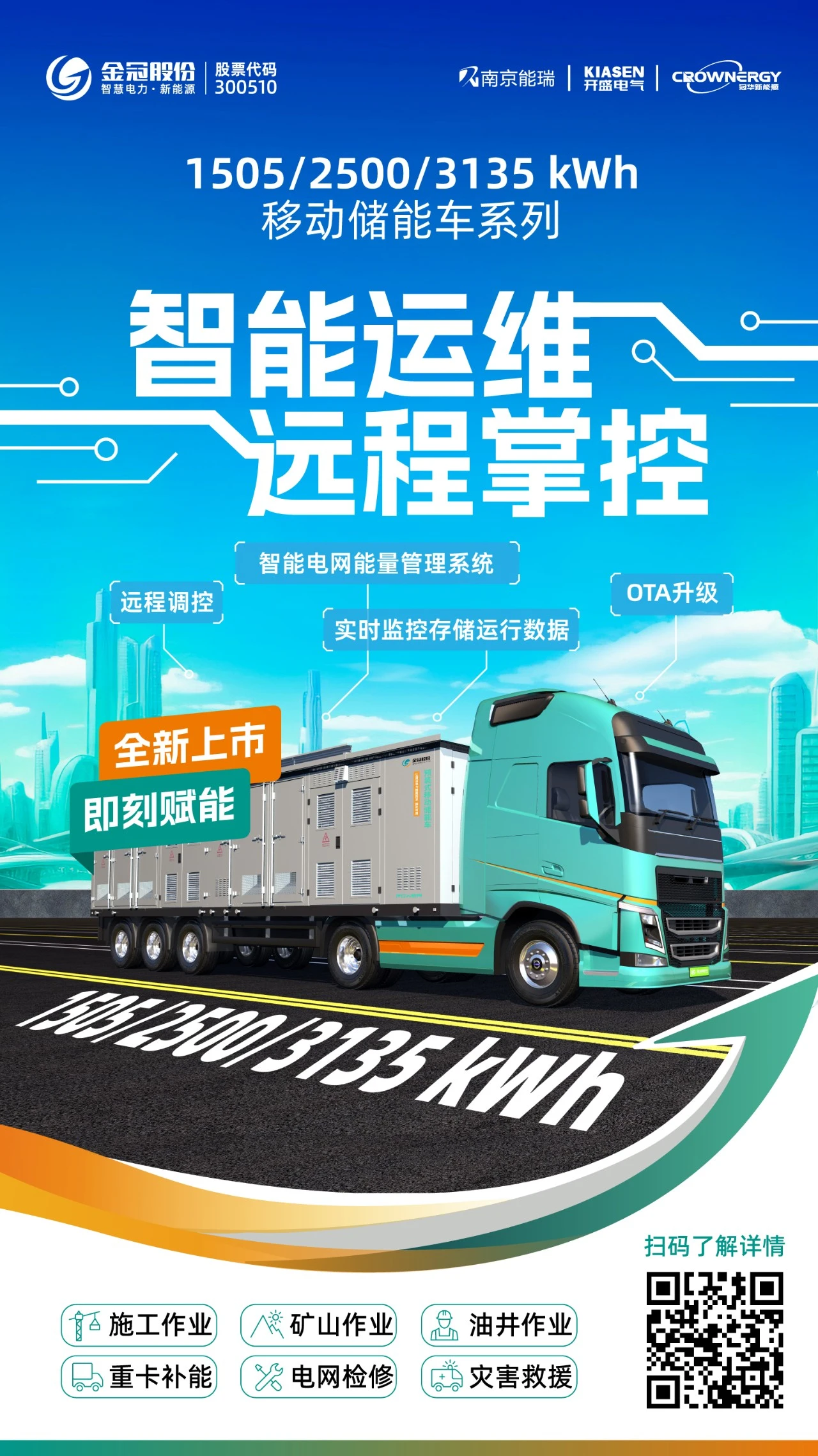 金冠股份移动储能车新品：智能高效再进化！